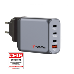 מטען Verbatim GNC-100 GaN Charger 4 Port 100W USB A/C