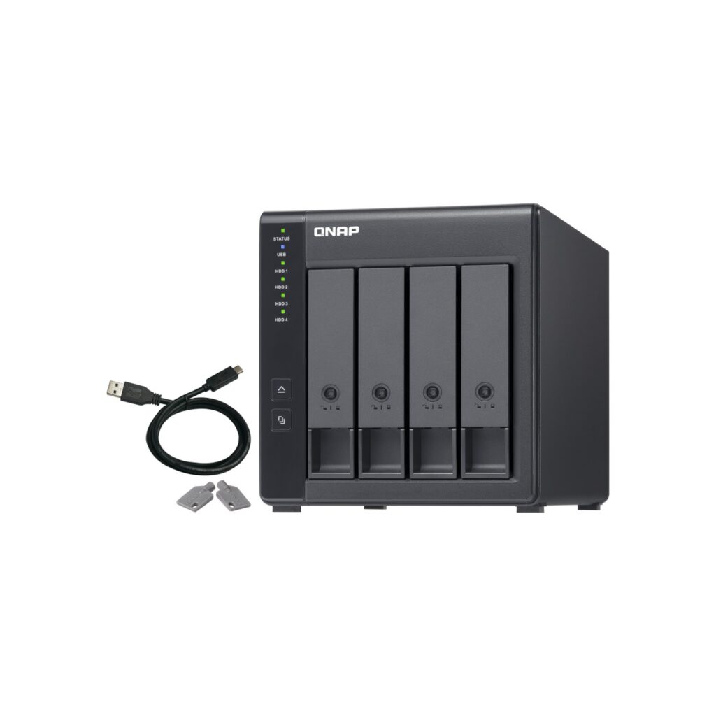 יחידת הרחבה לשרת NAS QNAP TR-004 – 4 מפרצים, שולחני (Tower)