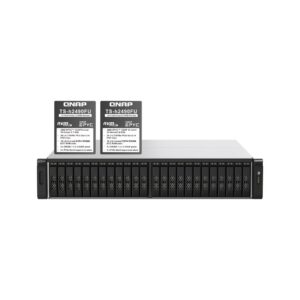 שרת אחסון NAS QNAP TS-h2490FU-7302P-128G - 24 מפרצים, 128GB RAM, למסד (Rack)