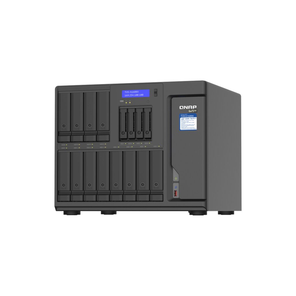 שרת אחסון NAS QNAP TVS-h1688X-W1250-32G – 12 מפרצים, 32GB RAM, שולחני (Tower)