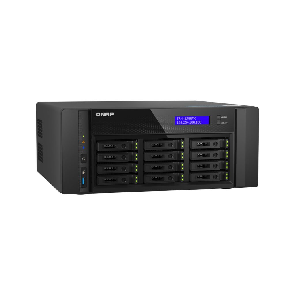 שרת אחסון NAS QNAP TS-h1290FX-7232P-64G - 12 מפרצים, 64GB RAM, שולחני (Tower)