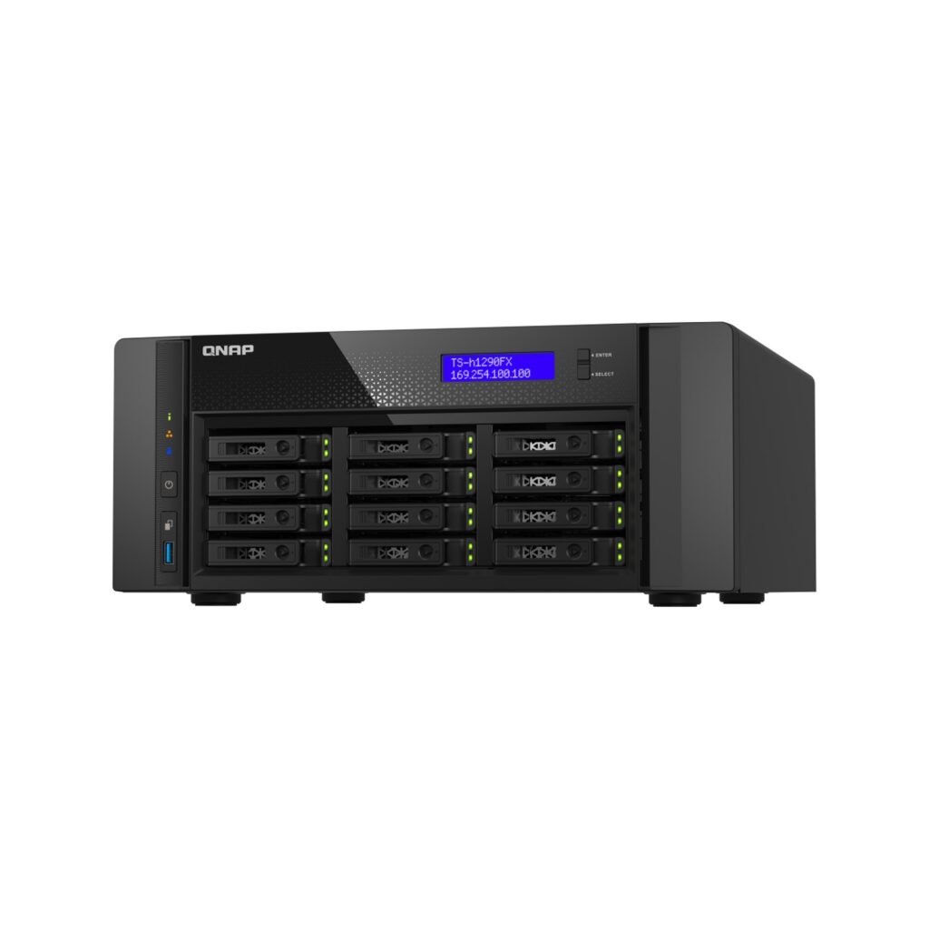 שרת אחסון NAS QNAP TS-h1290FX-7232P-64G – 12 מפרצים, 64GB RAM, שולחני (Tower)