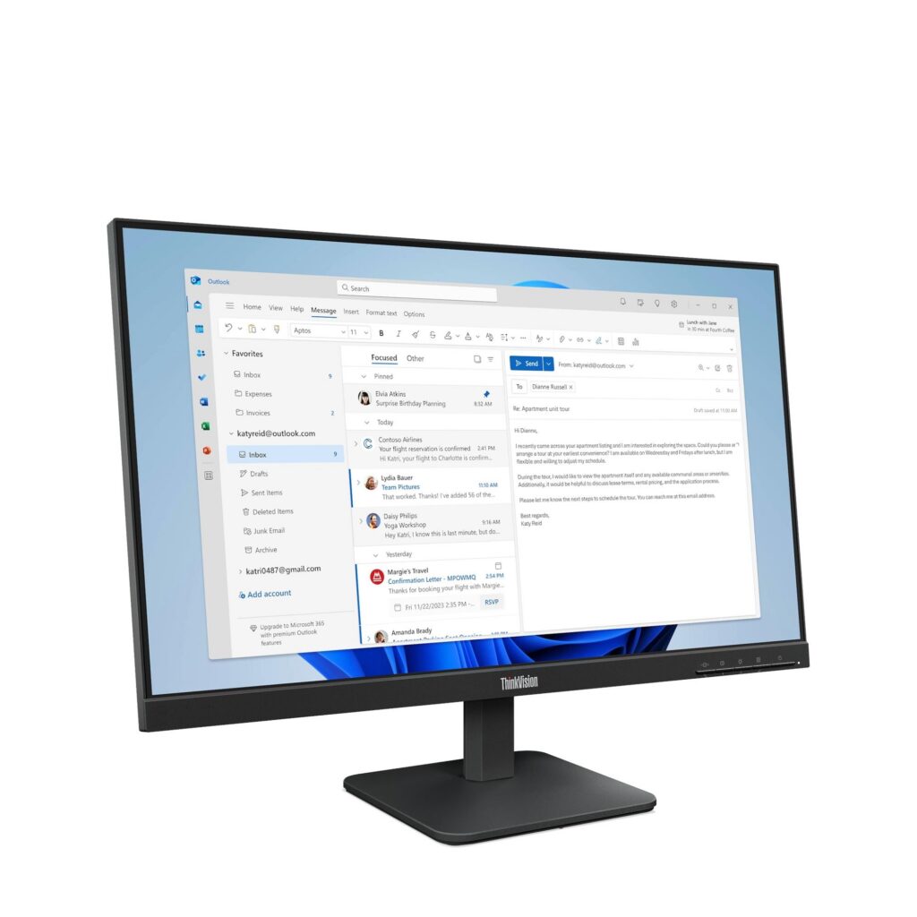 מסך Lenovo ThinkVision S24-4e 64B5KAT1IS 23.8" Full HD (1920x1080) IPS 100Hz