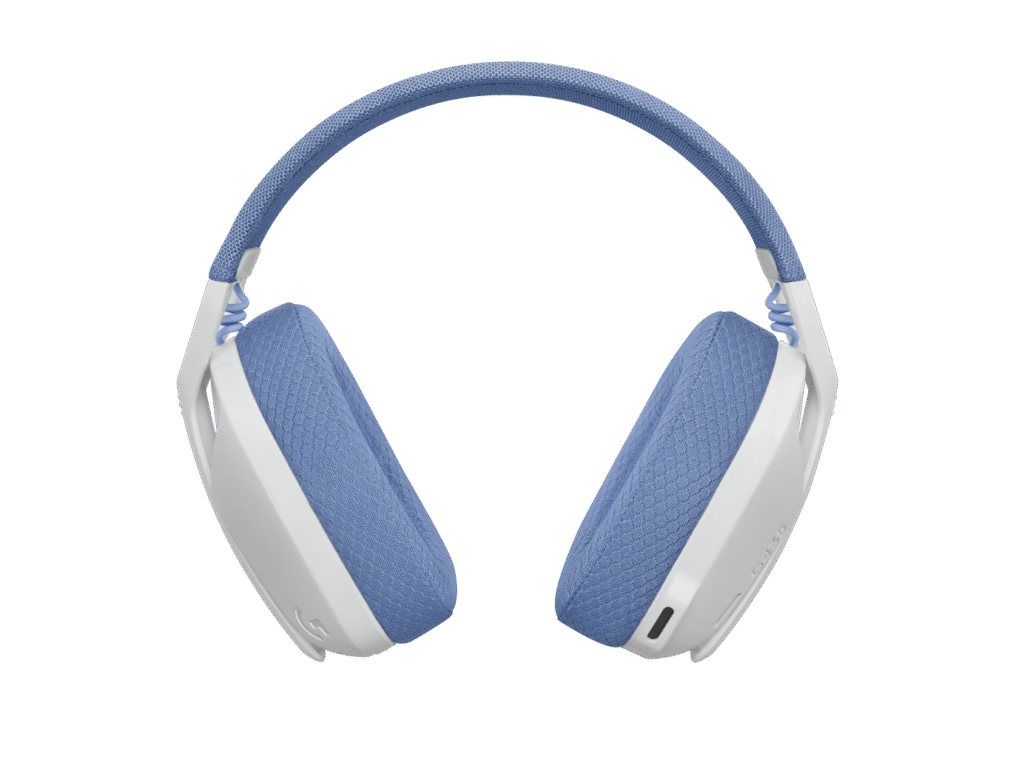 אוזניית Logitech G435 – לבן שבור וסגול בהיר