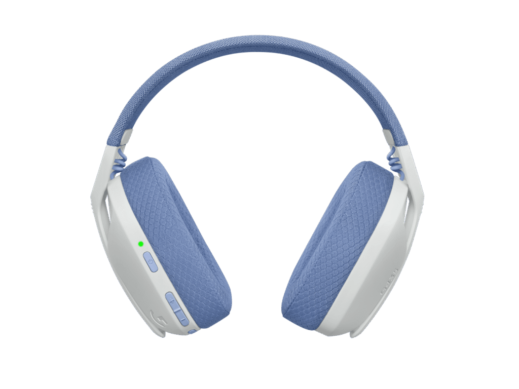 אוזניית Logitech G435 – לבן שבור וסגול בהיר