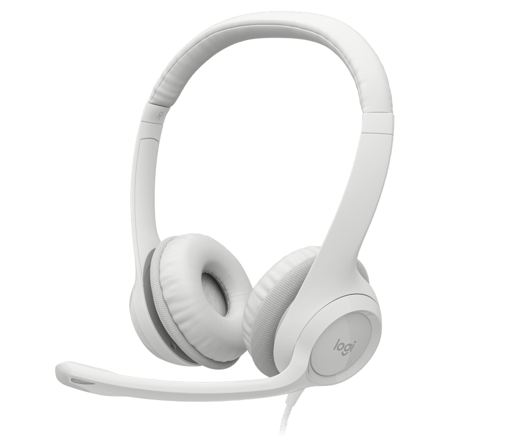 אוזניות Logitech H390 – לבן שבור