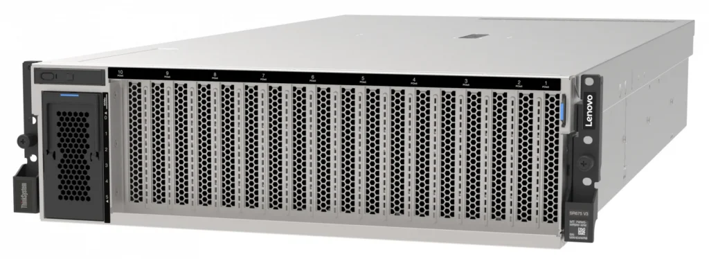 שרת GPU Lenovo ThinkSystem SR675 V3 – 3U, עד 8 מאיצי GPU, AMD EPYC