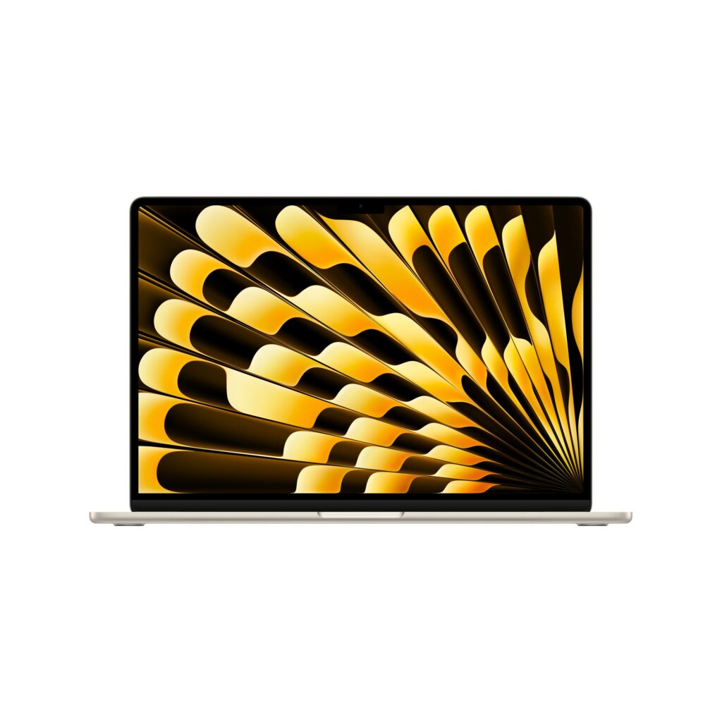 מחשב נייד Apple MacBook Air 15.3" M3 (2024) MC9F4HB/A 8C CPU / 10C GPU / 16GB / 256GB SSD – Starlight
