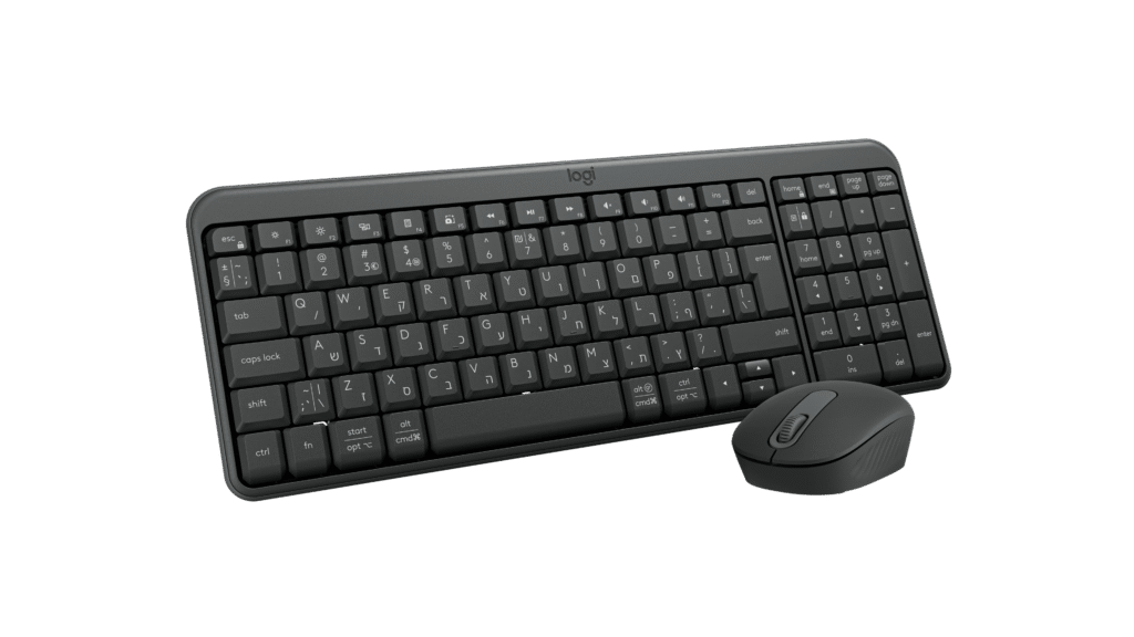סט מקלדת ועכבר אלחוטי Logitech MK250 – גרפיט, עברית