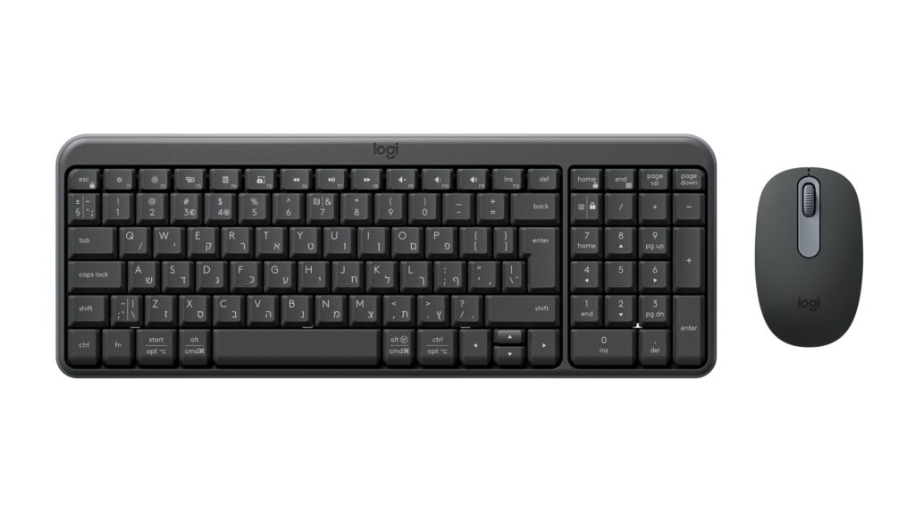 סט מקלדת ועכבר אלחוטי Logitech MK250 – גרפיט, עברית