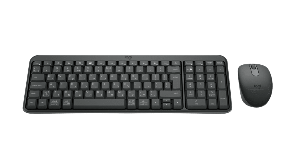 סט מקלדת ועכבר אלחוטי Logitech MK250 – גרפיט, עברית