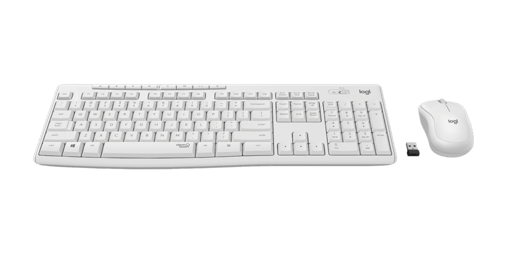 סט W/L לבן  LOGITECH MK295 Silent WHT