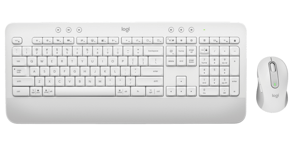 מקלדת ועכבר Logitech MK650 – לבן שבור, פריסה עברית