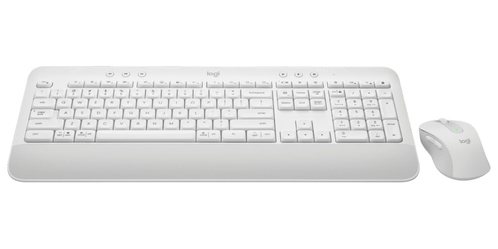 מקלדת ועכבר Logitech MK650 – לבן שבור, פריסה עברית