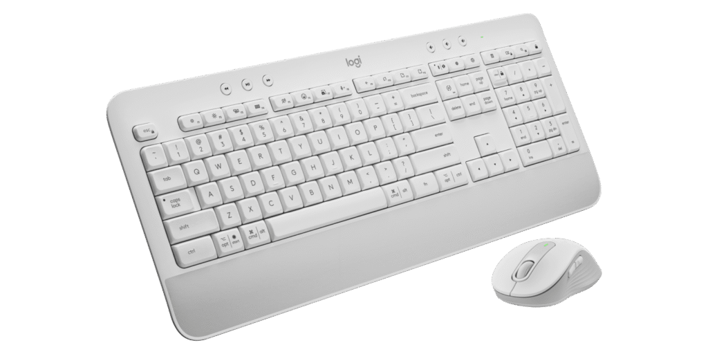 מקלדת ועכבר Logitech MK650 – לבן שבור, פריסה עברית
