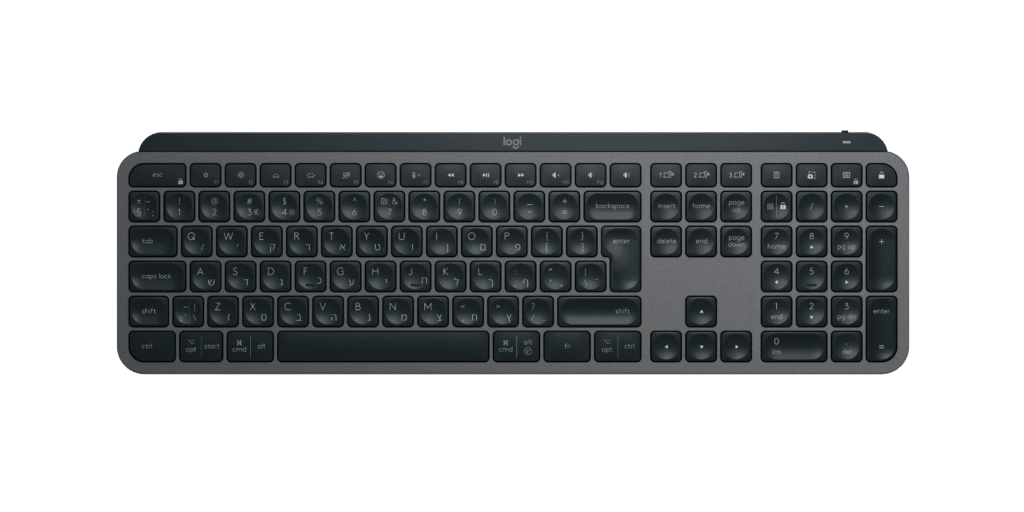 מקלדת LOGITECH MX Keys S 2.4GHZ/BT  GRAPHITE * נטענת *