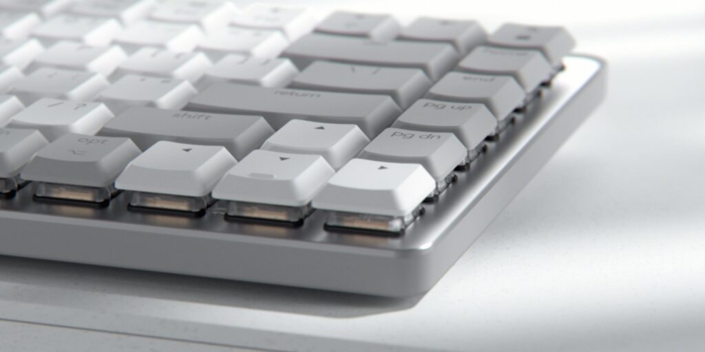 מקלדת Logitech MX Mechanical Mini for Mac – אפור בהיר – אנגלית בינלאומית