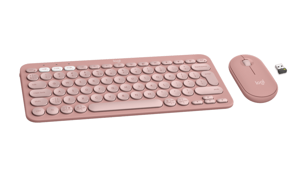 מקלדת Logitech Pebble 2 Combo – Tonal Rose – אנגלית (QWERTY)