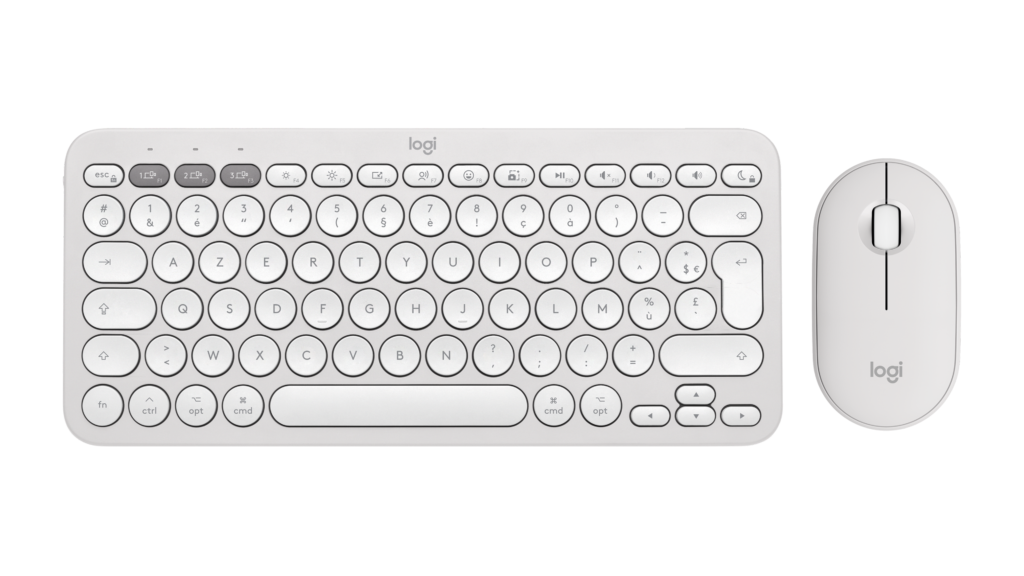 מקלדת Logitech Pebble 2 Combo – לבן טונאלי – אנגלית (QWERTY)
