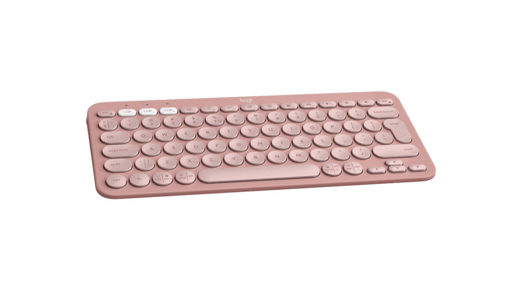 מקלדת Logitech Pebble Keys 2 K380s – Tonal Rose – אנגלית (QWERTY)