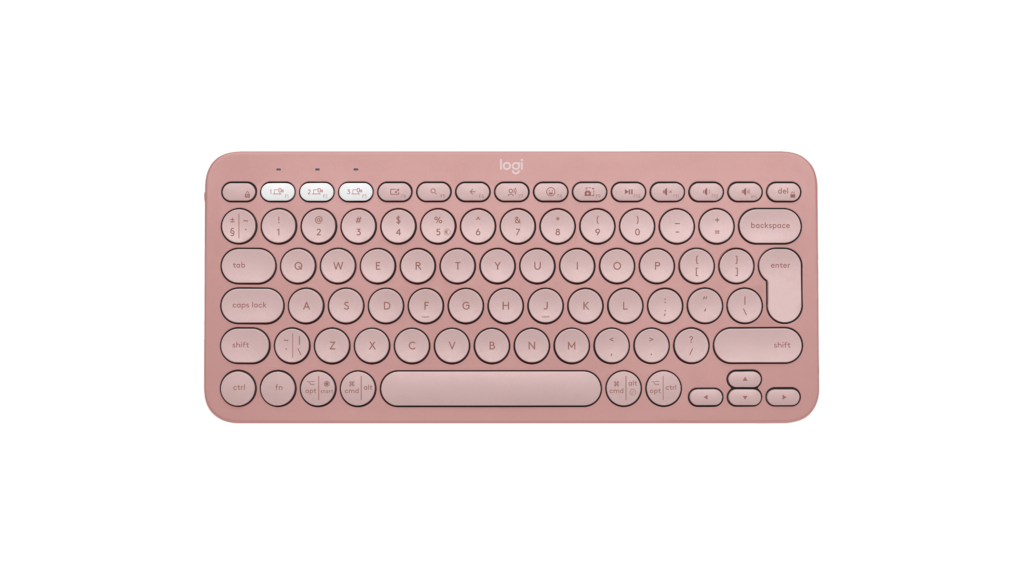 מקלדת Logitech Pebble Keys 2 K380s – Tonal Rose – אנגלית (QWERTY)