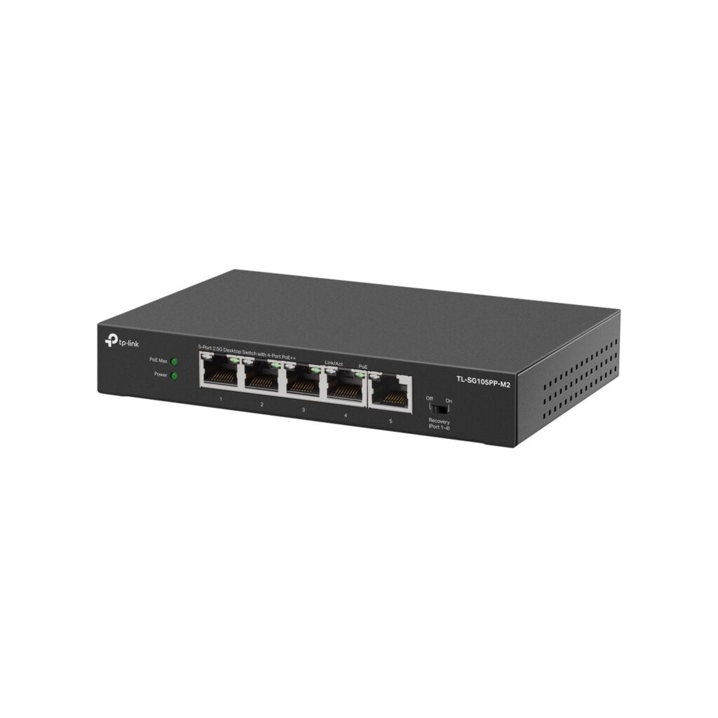 מתג ++PoE מתכתי עם 5 פורטים TL-SG105PP-M2 2.5G