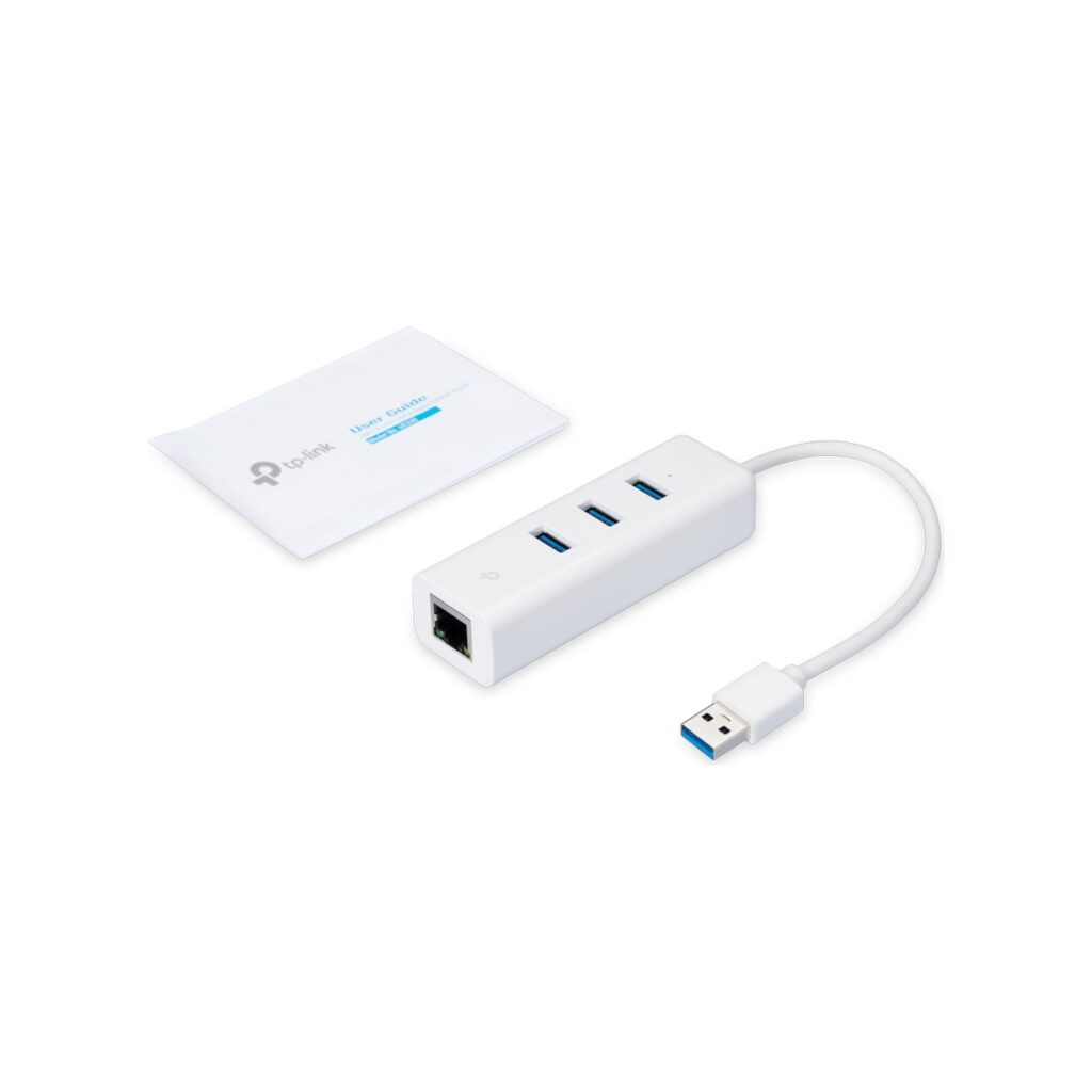 מפצל TP LINK TL-UE330 USB3*3 + LAN 1GIGA