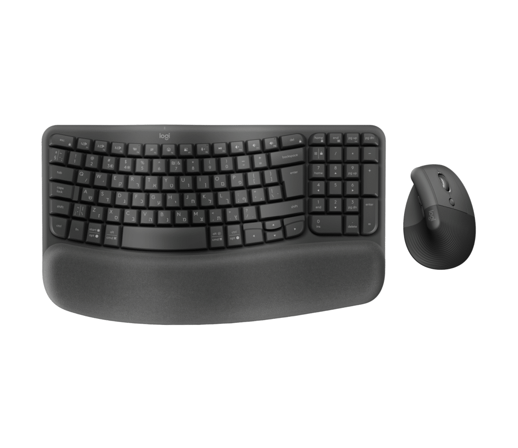 מקלדת ועכבר Logitech Wave Keys and Lift Combo – גרפיט – עברית
