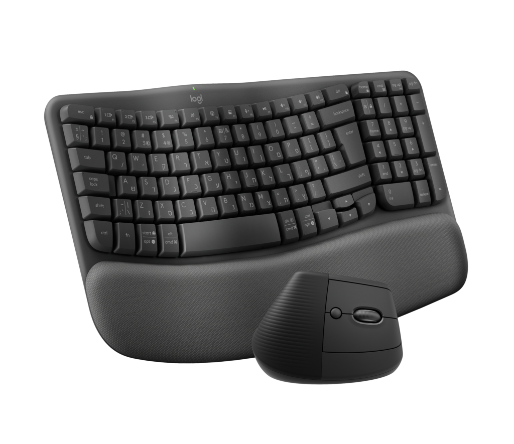 מקלדת ועכבר Logitech Wave Keys and Lift Combo – גרפיט – עברית