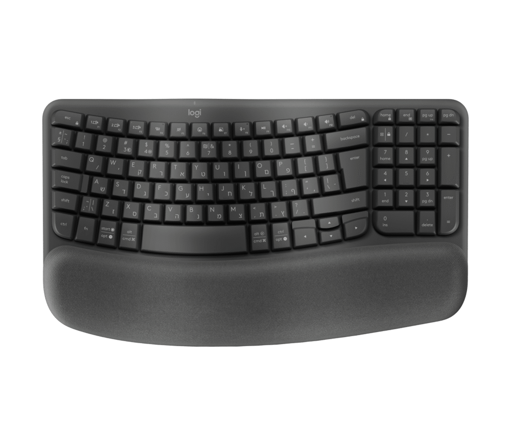 מקלדת ועכבר Logitech Wave Keys and Lift Combo – גרפיט – עברית